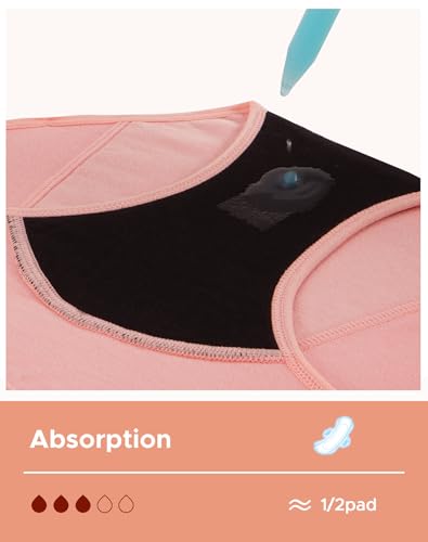 INNERSY Period Underwear for Teens Girls Cotton Leak-Proof Menstrual Panties 3-Pack(Refreshing Blue Pink Polka Dots,XL(14-16 yrs)) - Image 4