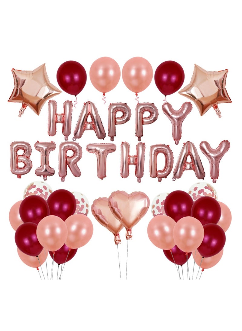 xppier Red And Rose gold Balloons For Birthday Anniversary Bridal Shower Decoration 