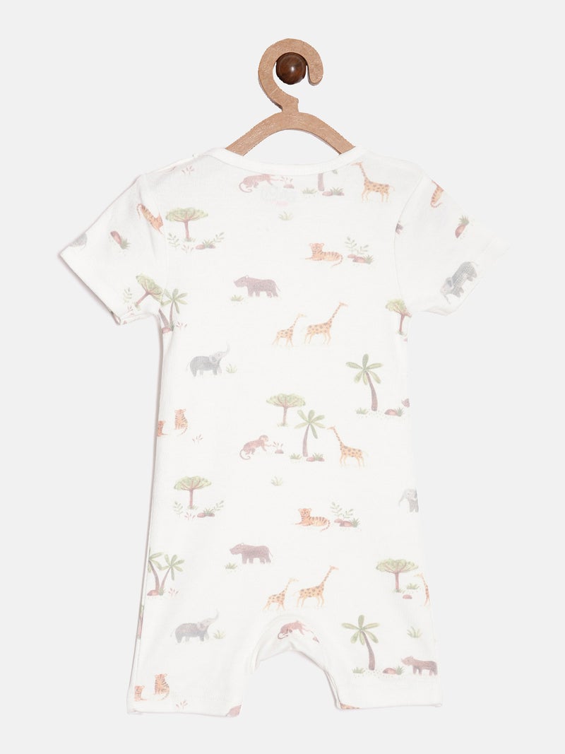 Broon Infant Boys White Printed Organic Cotton Rompers Pack of 2 - Image 4