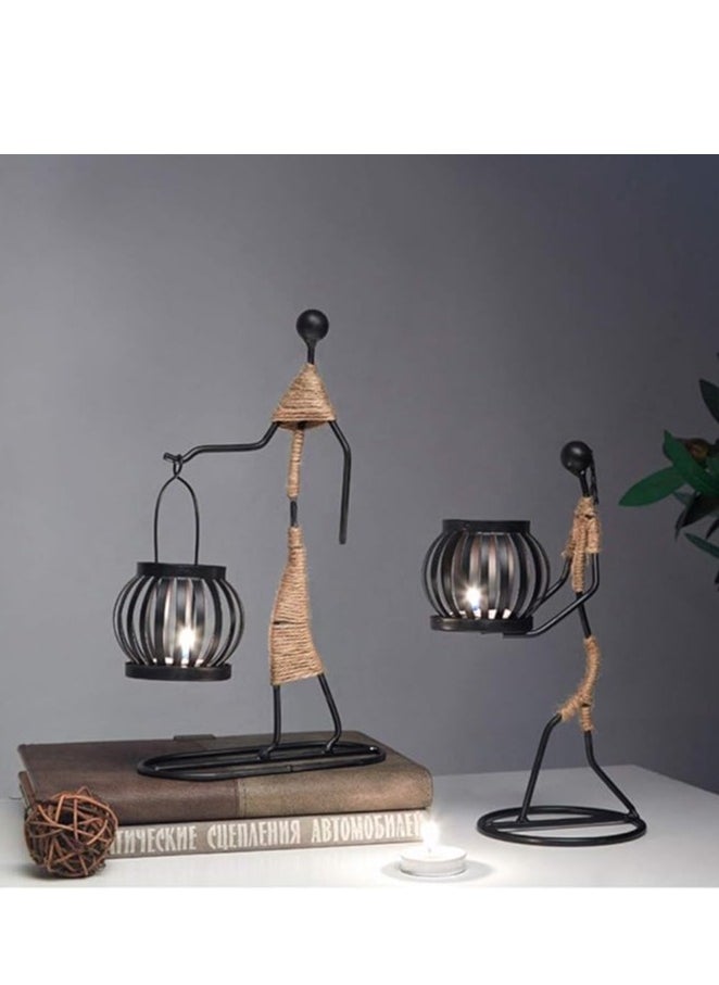 ARNOTEC Metal Candle Holder Abstract Character Candlestick Decorative Handmade Candlestick Vintage Candle Stand for Wedding Home Coffee Shop Table Decoration Art Gift  - Image 5