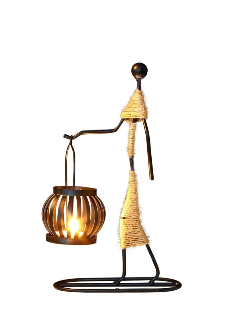 ARNOTEC Metal Candle Holder Abstract Character Candlestick Decorative Handmade Candlestick Vintage Candle Stand for Wedding Home Coffee Shop Table Decoration Art Gift  - Image 1