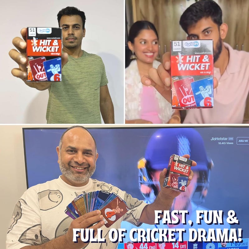 Curio21 Hit & Wicket Cricket Card Game for Kids, Teens, Adults & Families | Perfect Indoor Fun Activity | Christmas/Birthday/Return Gifts for Boys, Girls, Teens | Fast-Paced Strategy | 2–4 Players - Image 2