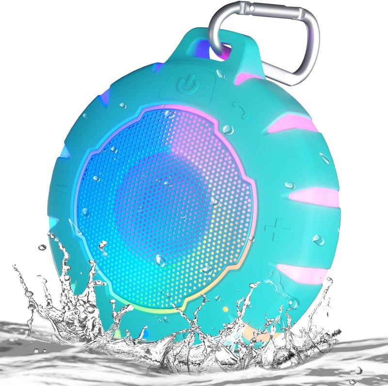 HEYSONG Bluetooth Waterproof Speaker, Shower Speaker with HD Sound, LED Light, Floating, Lightweight Portable Speakers for Travel, Pool, Beach, Kayak, Gifts for Girl - Image 1