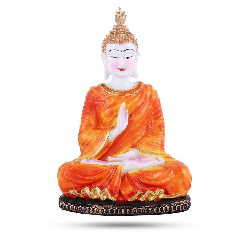 Mariner's Creation Fabric Buddha Statues For Living Room, Buddha Showpiece, Buddha Idol For Home Decor House Warming Gift Size-15X8X26Cm (Orange) - Image 5