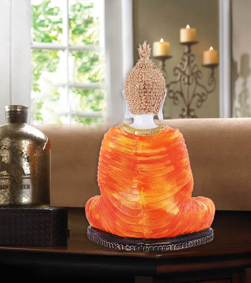 Mariner's Creation Fabric Buddha Statues For Living Room, Buddha Showpiece, Buddha Idol For Home Decor House Warming Gift Size-15X8X26Cm (Orange) - Image 4
