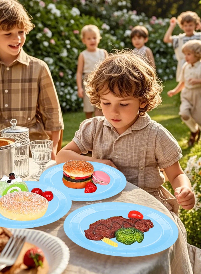 HomarKet 200 Pcs Disposable Paper Plates and Napkins,25 Guest Party Supplies Dinnerware Set Include Scalloped Plates Paper Napkin Cup Straw Plastic Spoon Fork Knive for Party,Wedding, - Image 4