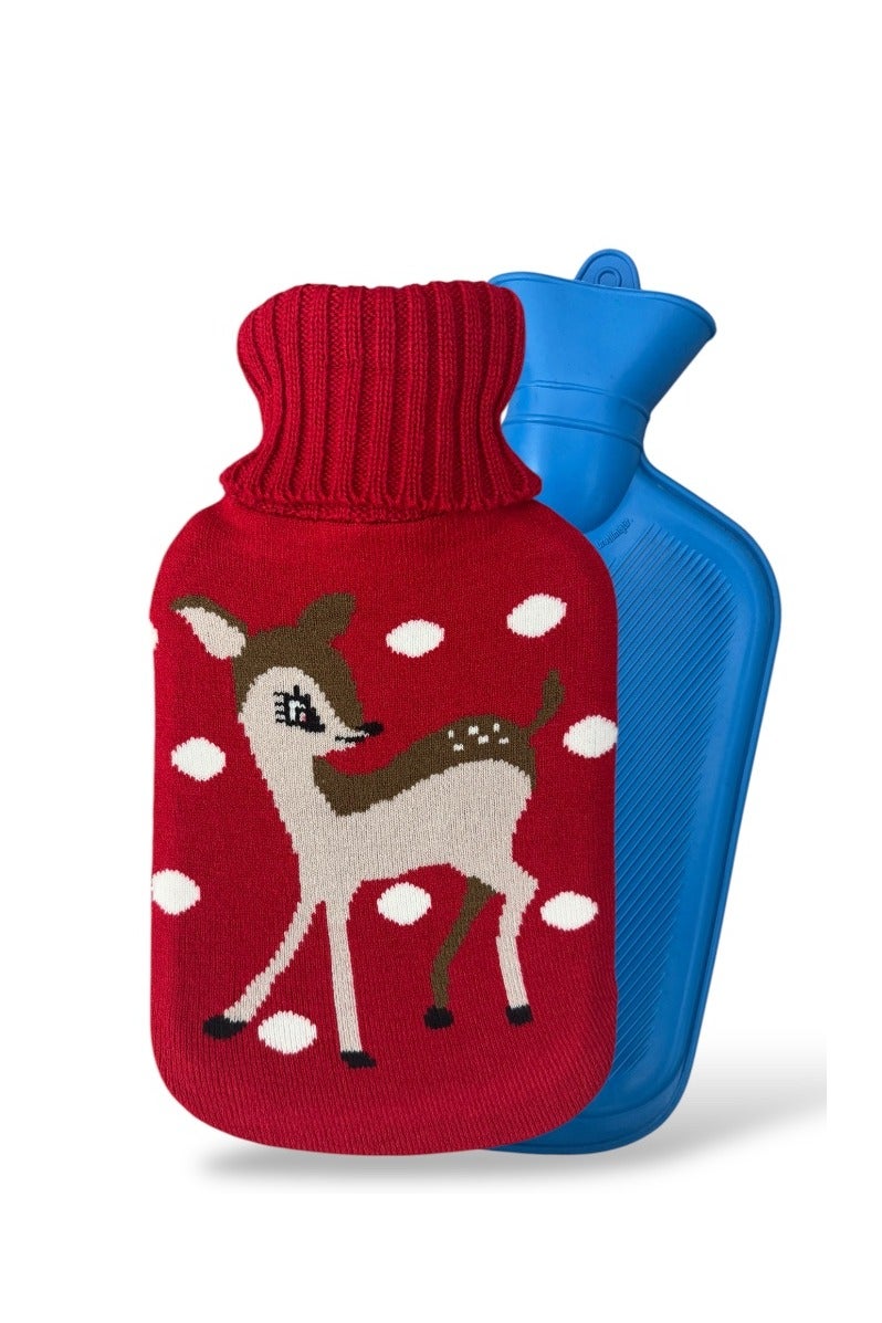 Cloudlyn Hot Water Bottle with Knitted Cover For Pain Relief