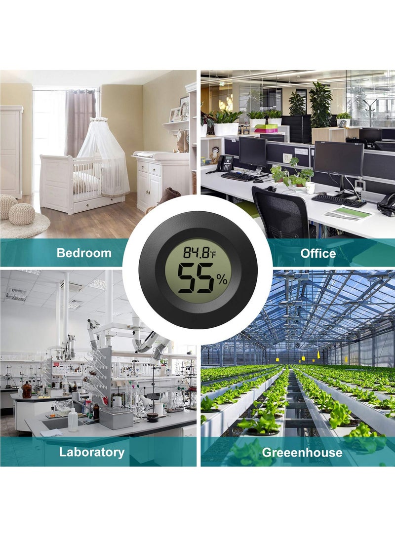 Mini Hygrometer Thermometer, 3 Pcs Digital LCD Monitor Indoor Outdoor Humidity Meter Gauge for Greenhouse Basement Baby Room, Fahrenheit (℉) or Celsius(℃)