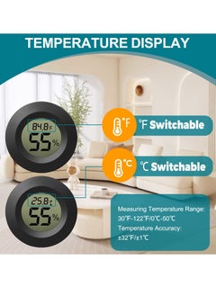 Excefore ميزان الرطوبة الرقمي المصغر، 3 قطع مقياس حرارة LCD لمراقبة الرطوبة الداخلية والخارجية لمزرعة خضراء، قبو، غرفة أطفال، فهرنهايت (℉) أو مئوية (℃)  - Image 2