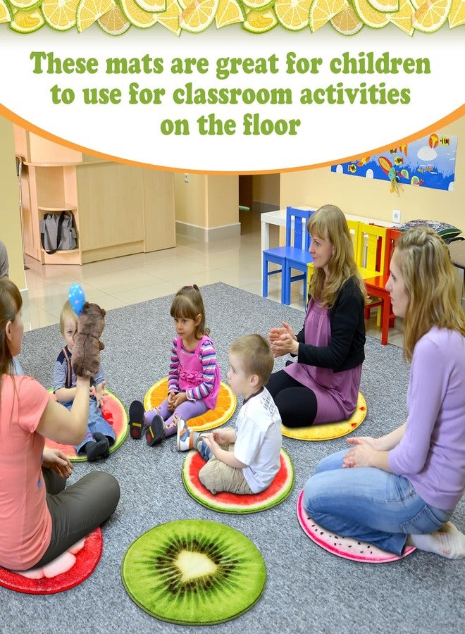 Tinideya 8 Pcs Fruit Carpet Circle Seats for Classroom Sitting 15 Inch Small Floor Cushions Round Classroom Rugs Bulk for Home Decorations School Group Activity - Image 5