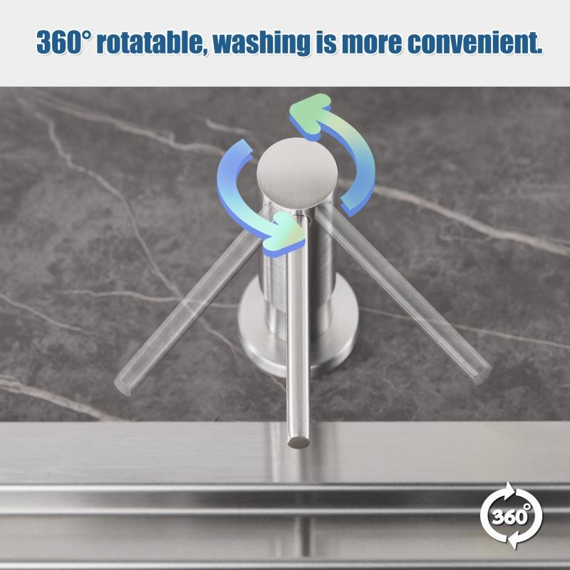 Brushed Nickel Soap Dispenser Stainless Steel Countertop Dispenser - Refillable Kitchen Soap Pump 360 Swivel Pump Dispenser for Kitchen and Bathroom Sink - Image 5