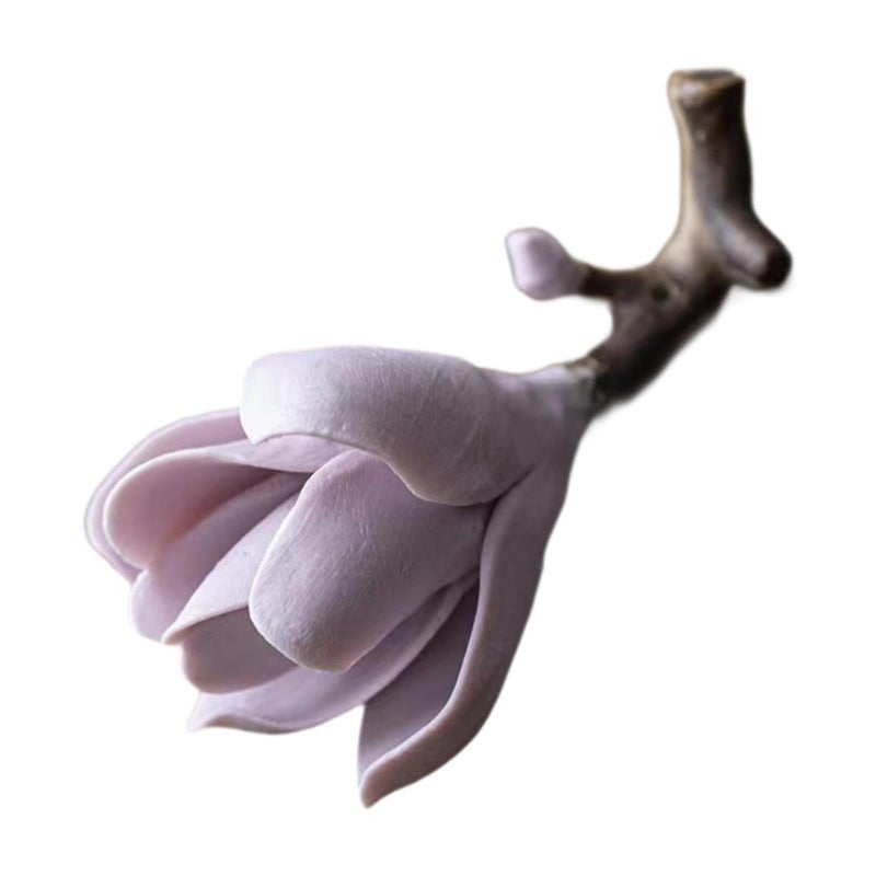 حامل عود البخور من الخزف الأبيض على شكل زهرة ماغنوليا - موقد بخور هدية - Image 2