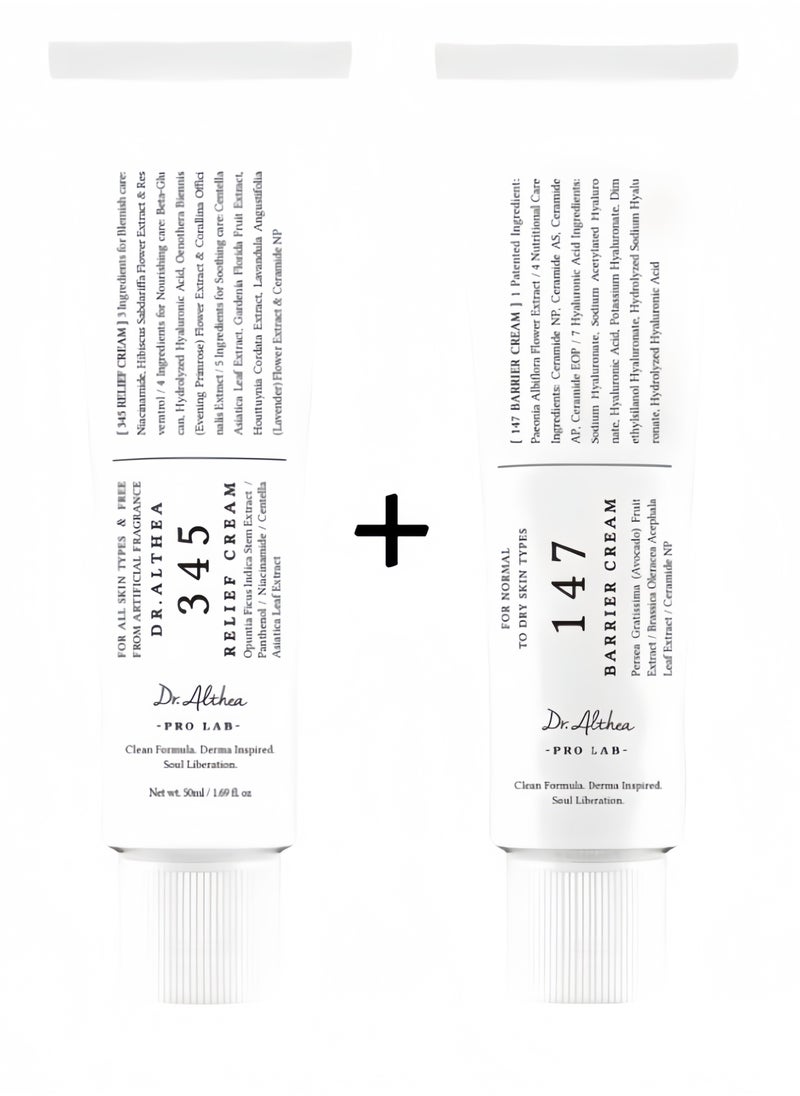 Dr.althea - Skincare Set – 345 Relief Cream, 147 Barrier Cream – Hydrating & Barrier Repair  for Healthy, Radiant Skin - Image 1