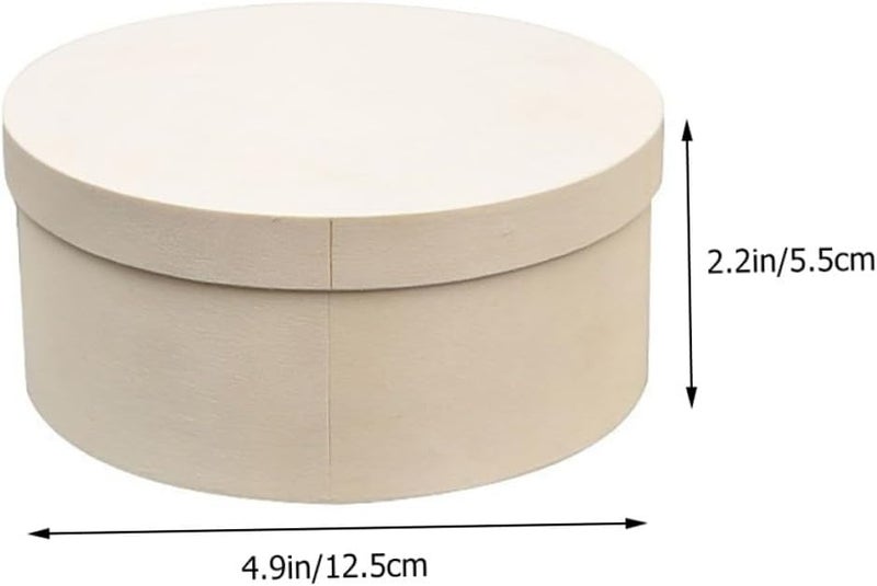 IDEANATEGRATE Round Wooden Cake Containers Cupcake Boxes Lid Treat Boxes for Bakery Supplies - Image 2