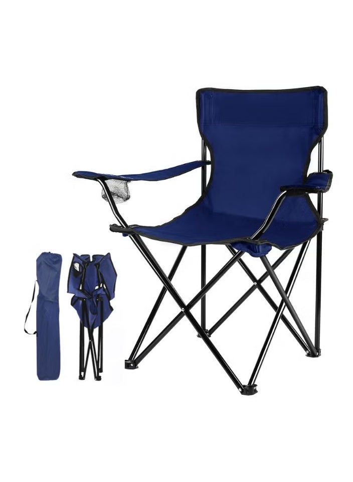 سمارت هوم كرسي تخييم قابل للطي من قماش أكسفورد وقوائم معدنية – مريح وخفيف ويأتي داخل شنطه تجعله سهل الحمل والتنقل | مقعد رحلات مقاس 40×40×80 سم | مناسب للرحلات، التخييم، الشاطئ، والنشاطات الخارجية - Image 1