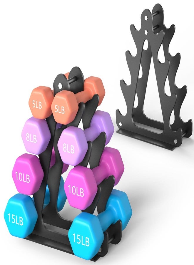 NomNest 4-Tier Dumbbell Rack for 1-15 lb Weights, Holds 5 Pairs Space-Saving Sturdy A-Frame Stand for Home Gym, Weight Rack for Women's Dumbbell Set (Dumbbells Not Included) - Image 1