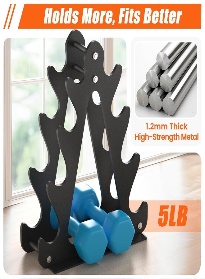 NomNest 4-Tier Dumbbell Rack for 1-15 lb Weights, Holds 5 Pairs Space-Saving Sturdy A-Frame Stand for Home Gym, Weight Rack for Women's Dumbbell Set (Dumbbells Not Included) - Image 5