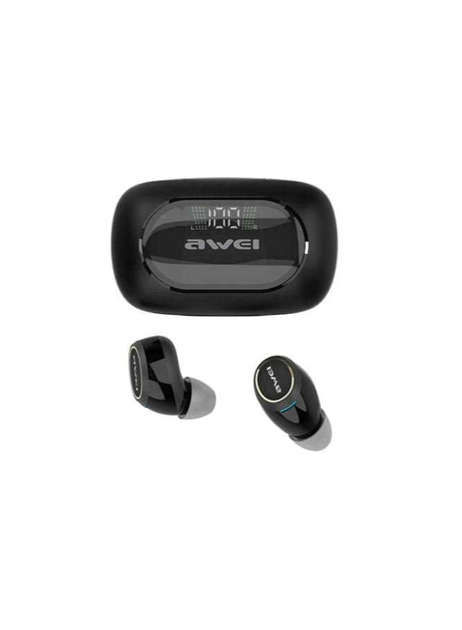 AWEI True Wireless Active Noise Cancellation Earbuds with Charging Case and Digital Display - Image 1