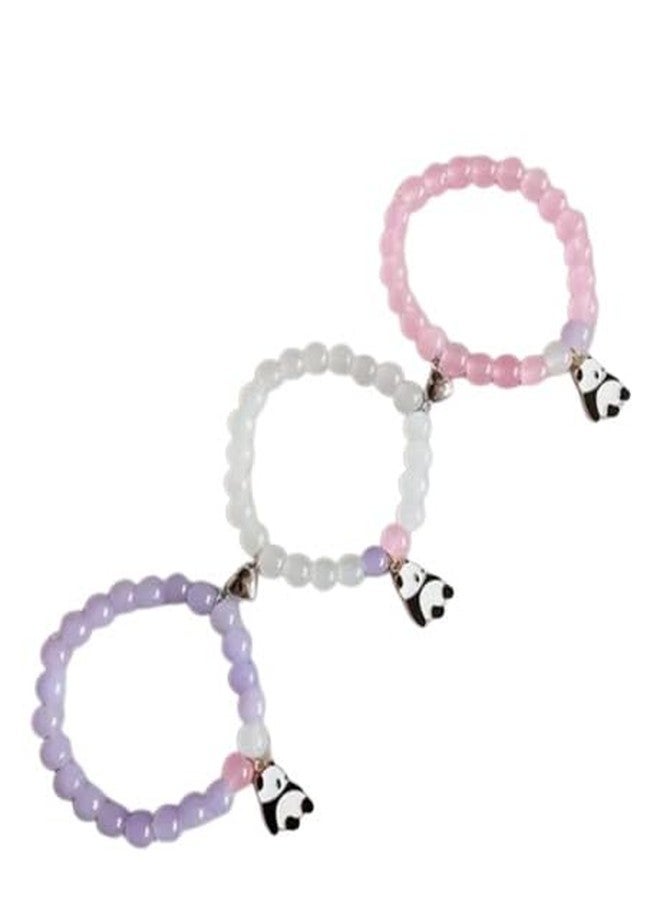needs collection Needs Panda Friendship Bracelets, Matching Bracelets for Couples, Handmade Beaded BFF Bracelets for 3, Valentine's Day Birthday Gifts for Women - Image 2