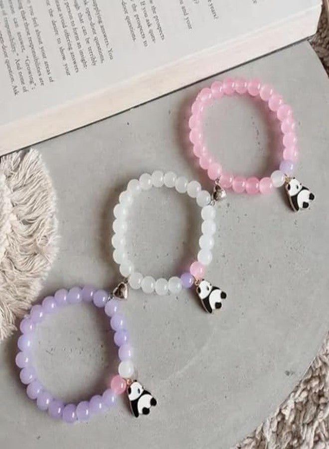 needs collection Needs Panda Friendship Bracelets, Matching Bracelets for Couples, Handmade Beaded BFF Bracelets for 3, Valentine's Day Birthday Gifts for Women - Image 3