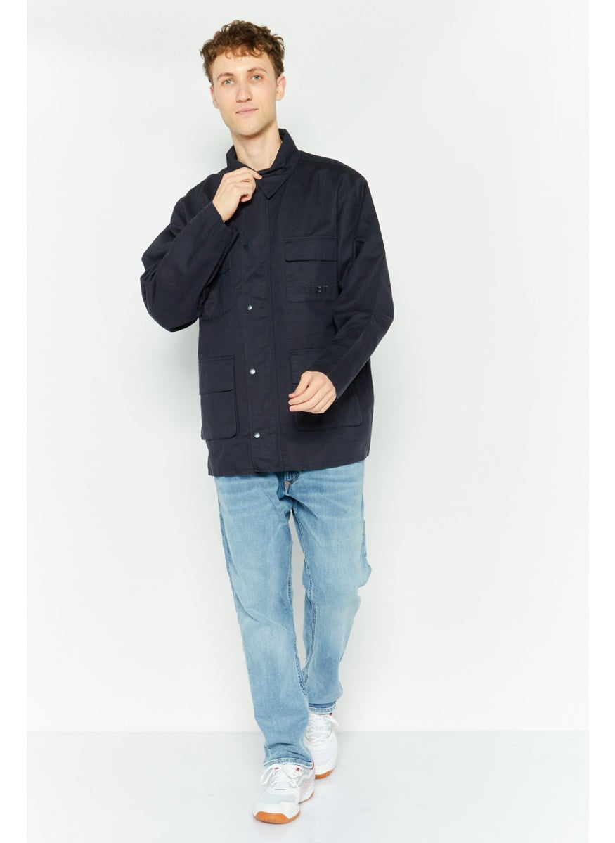 Esprit x Rest and Recreation Men Embroidered Logo Demin Shirt Jackets, Navy  - Image 2
