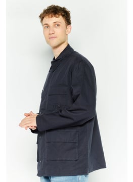 Esprit x Rest and Recreation Men Embroidered Logo Demin Shirt Jackets, Navy  - Image 3
