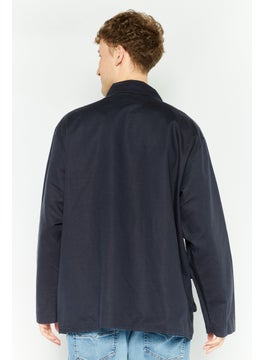 Esprit x Rest and Recreation Men Embroidered Logo Demin Shirt Jackets, Navy  - Image 4