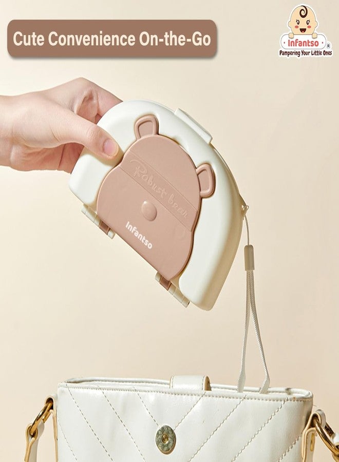 u-grow Infantso Robust Bear (6-in-1) 360° Movable Silicone Bristle Baby Feeding Bottle & Nipple Cleaning Brush Set | Easy to Clean Bottle Corners for Narrow Neck & Wide Neck | BPA Free, Easy Drying Storage - Image 4