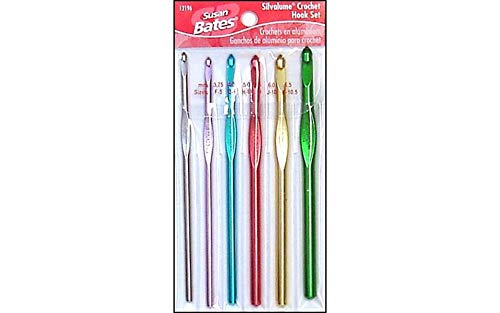 Susan Bates Silvalume Aluminum Crochet Hook Set-Sizes F5 To K10.5 - Image 1