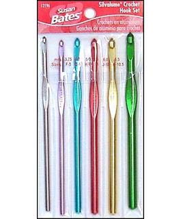 Susan Bates Silvalume Aluminum Crochet Hook Set-Sizes F5 To K10.5 - Image 2