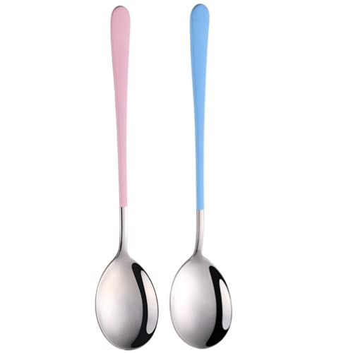 Leeonz® Stainless Steel Espresso Spoons, Mini Teaspoons Set for Coffee Sugar Dessert Cake Ice Cream Soup Antipasto Cappuccino, 8.26 Inch (Pack of 2) - Image 1