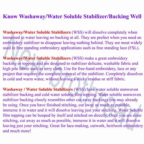 New Brothread Wash Away - Water Soluble Machine Embroidery Stabilizer Backing & Topping 10" x 25 Yd roll - Light Weight - Cut into Variable Sizes for Machine Embroidery and Hand Sewing - Image 3