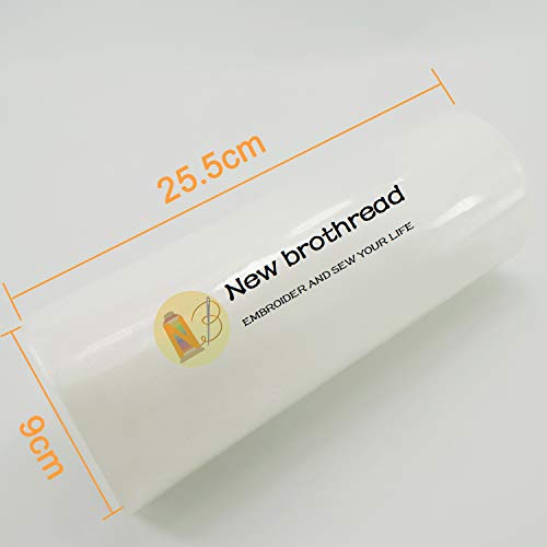 New Brothread Wash Away - Water Soluble Machine Embroidery Stabilizer Backing & Topping 10" x 25 Yd roll - Light Weight - Cut into Variable Sizes for Machine Embroidery and Hand Sewing - Image 2
