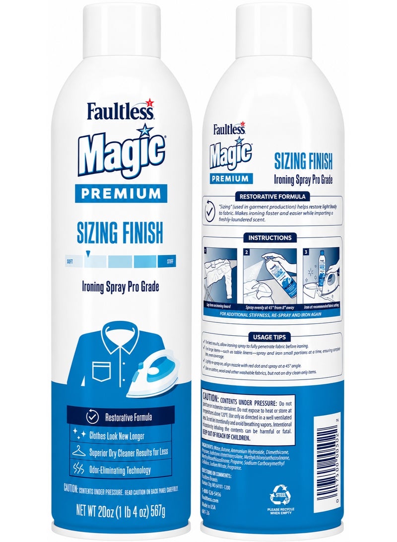 Faultless Magic Light Hold Sizing Ironing Enhancer Spray – Fresh Linen Scent – Wrinkle & Fabric Finish Spray – 20oz - Image 2