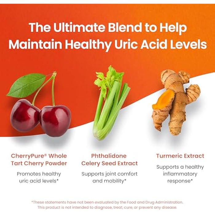 Nutriana 3 in 1 Uric Acid Flush Cleanse – Tart Cherry Extract with Turmeric & Celery Seed Supplement Purge - Feet and Joint Support - 60 Veggie Capsules - Image 4