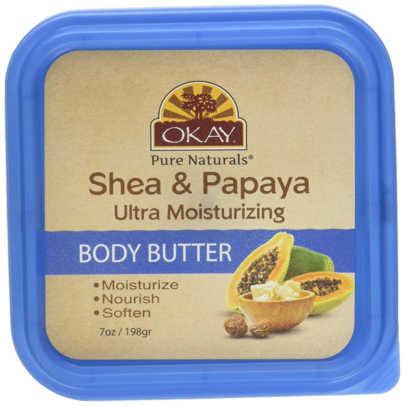 OKAY زبدة الجسم المرطبة الفائقة أوكي شيا وبابايا 7 أونص - Image 1