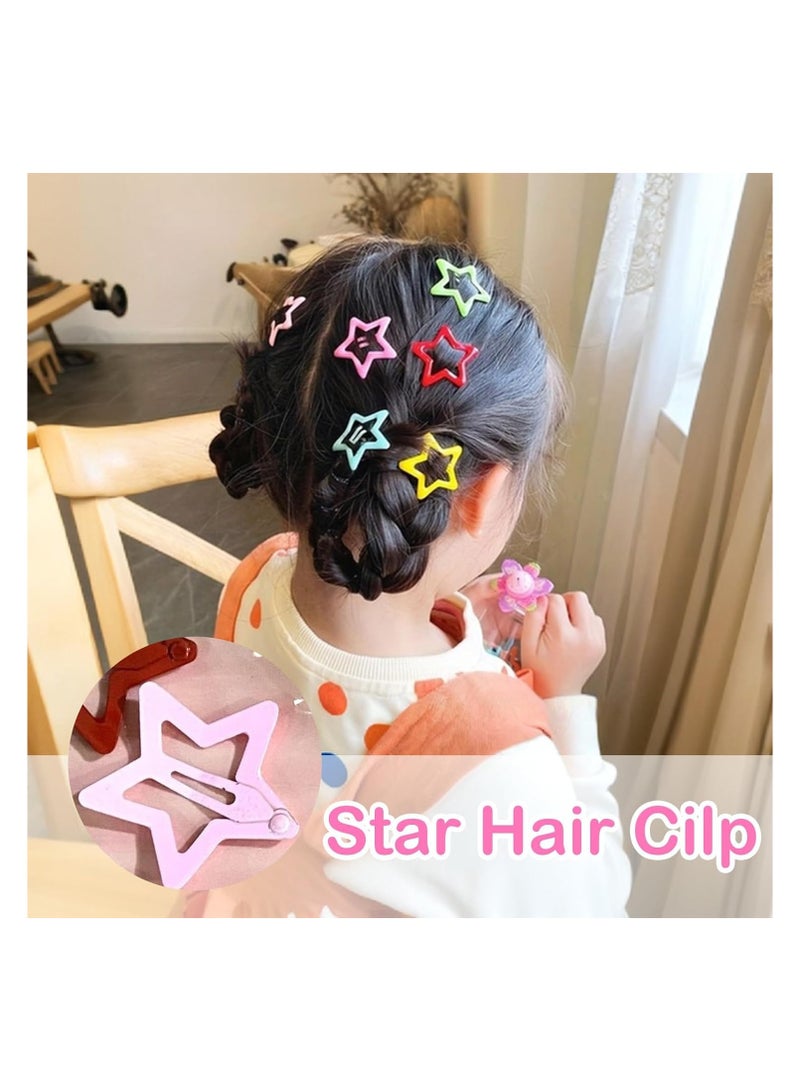 STAR BEJA 50PCS  Star Hair Clips, Star Clips Star Snap Hair Clips Metal Hair Barrettes - Image 3