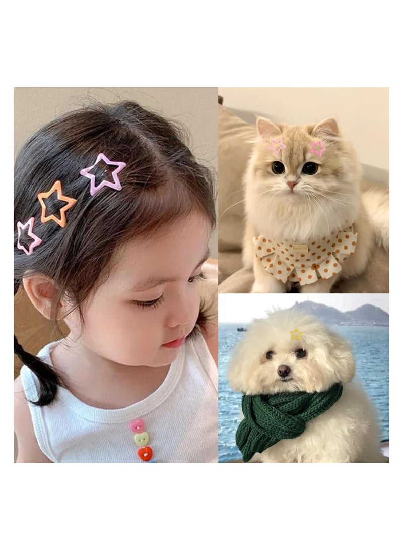 STAR BEJA 50PCS  Star Hair Clips, Star Clips Star Snap Hair Clips Metal Hair Barrettes - Image 2