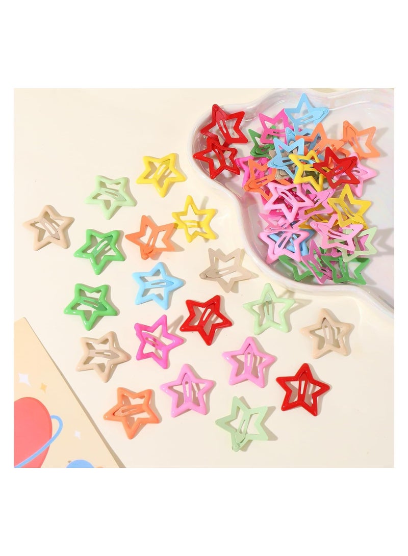 STAR BEJA 50PCS  Star Hair Clips, Star Clips Star Snap Hair Clips Metal Hair Barrettes - Image 4