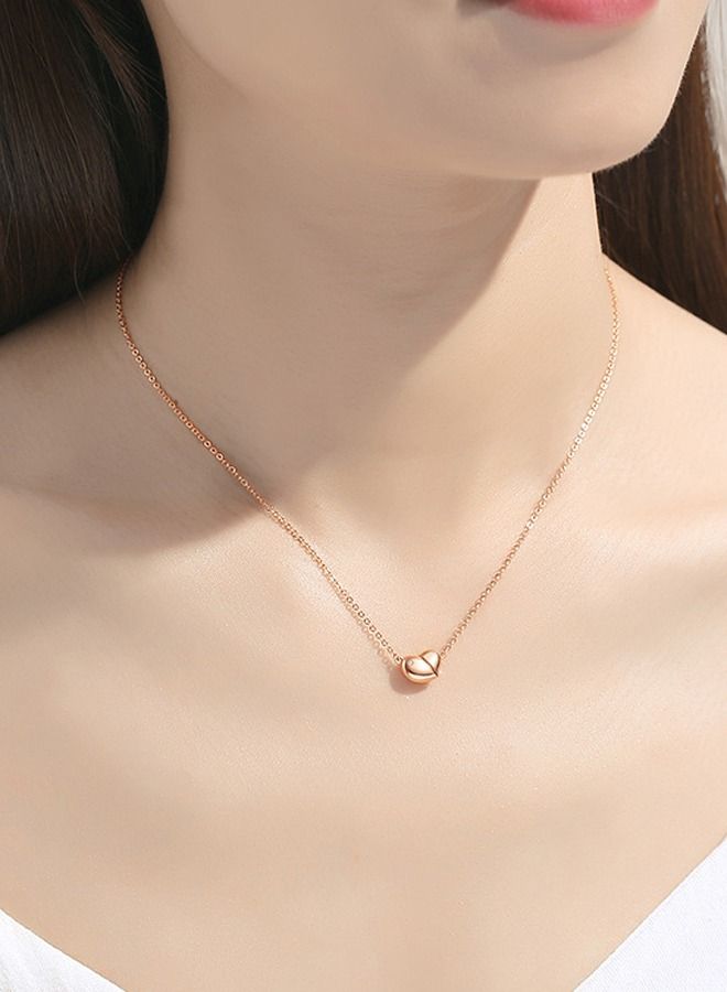 Original Fashion Design Necklace Suitable for Women's Daily Wear Rotate to turn the heart into acacia bean shape