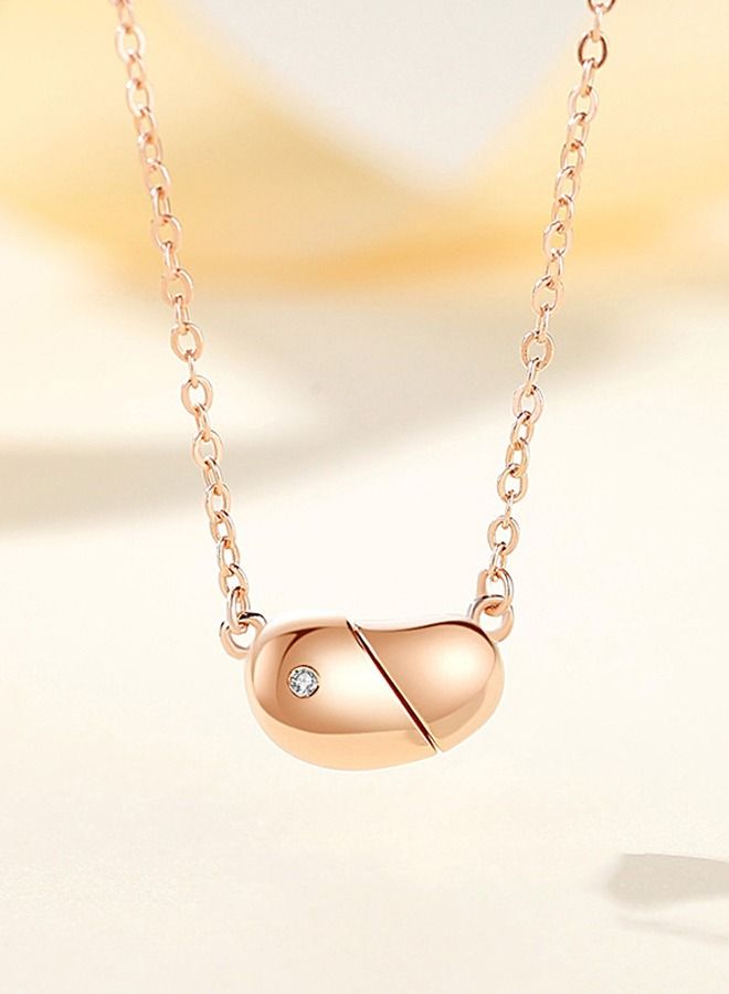 Original Fashion Design Necklace Suitable for Women's Daily Wear Rotate to turn the heart into acacia bean shape