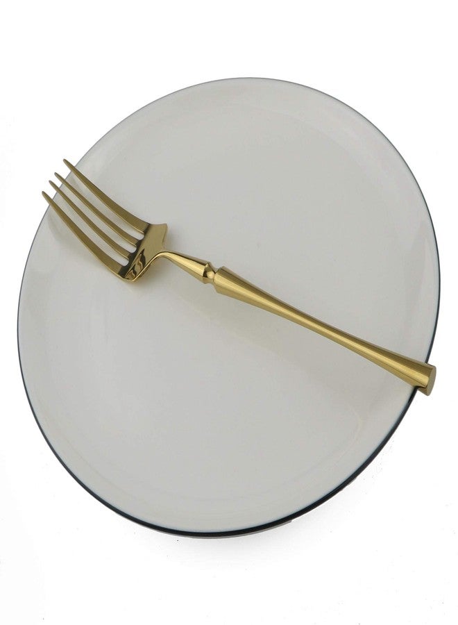 BRIIEC-6 Piece 18/10 Stainless Steel Dinner Forks Heavy Duty Gold Mirror Polishing Flatware Forks Set 7.87 Inches - Image 3