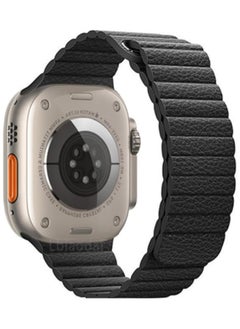 FITIT FITIT Leather Link Band Compatible with Apple Watch 40mm 41mm iWatch Series 3 and Above, with Stainless Steel Adjustable Wrist Replacement, Black  - Image 2
