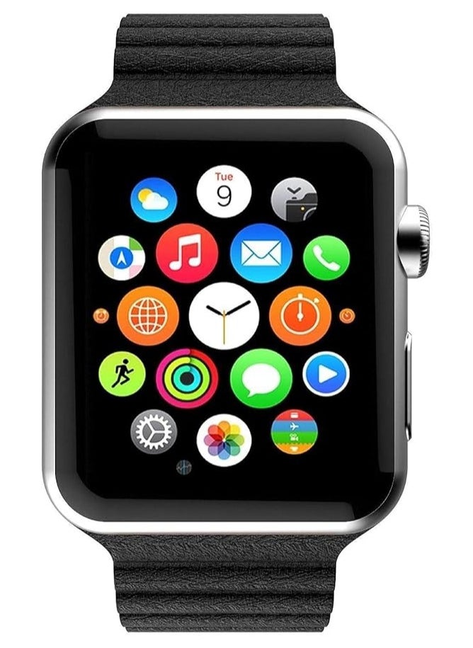 FITIT FITIT Leather Link Band Compatible with Apple Watch 40mm 41mm iWatch Series 3 and Above, with Stainless Steel Adjustable Wrist Replacement, Black  - Image 3
