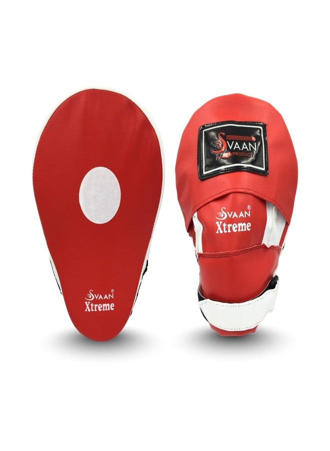 وسادات التركيز المنحنية من Svaan Xtreme، قفازات اللكم للملاكمة/الفنون القتالية المختلطة/الملاكمة التايلاندية/الكيك بوكسينغ/الكاراتيه/التايكواندو (أحمر) - Image 1