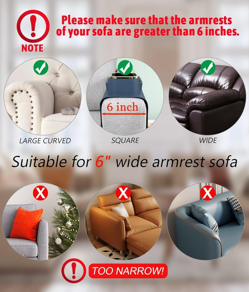 EVVIX Universal Couch Armrest Cup Holder, Anti-Slip Water-Proof Silicone Drink Holder Tray, Suitable for Square, Curve, Recliner Armrest. Drink Holder for Bear Bottle, Mug, Coffee Cup (Blue) - Image 4