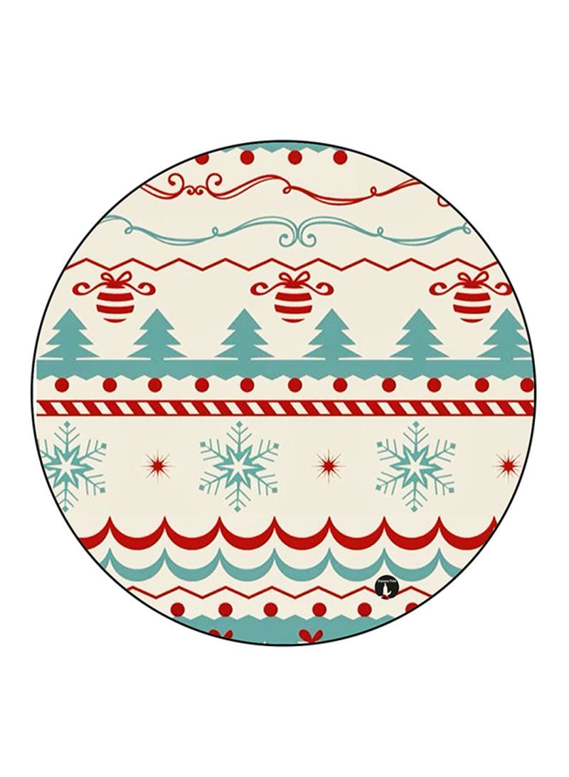 RKN Christmas Printed Round Pin Badge Multicolour - Image 1