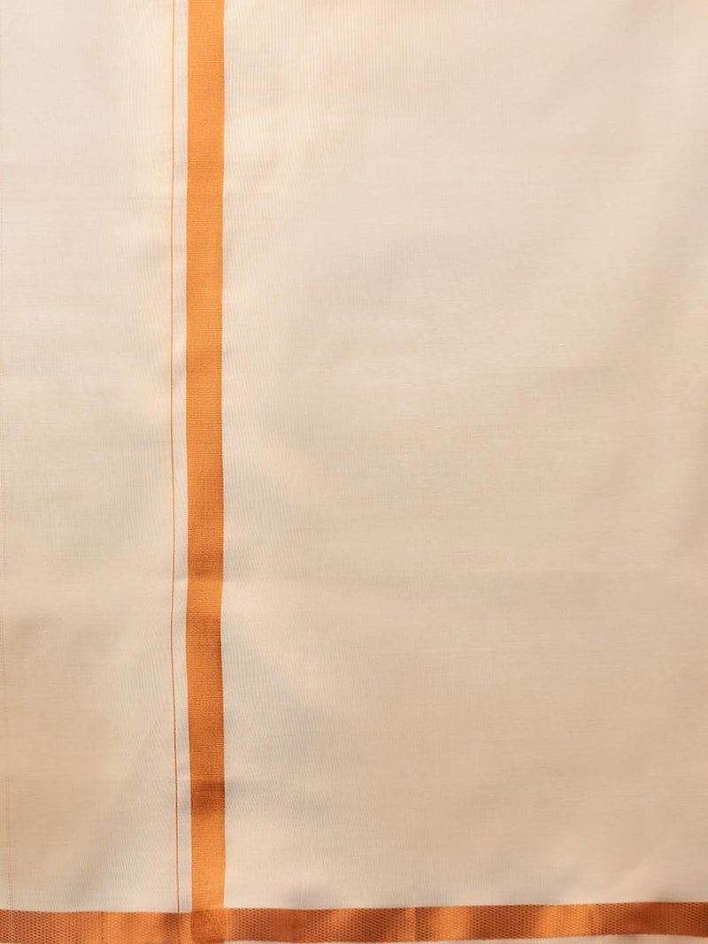 RAMRAJ COTTON Men Tissue Copper Shirt and Dhoti set|Ideal for Festival and Wedding Occassion - Image 5