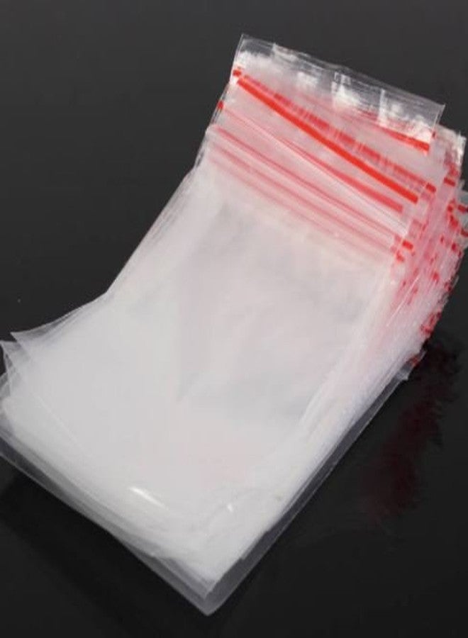 DMS RETAIL Plastic Zip Lock seal pack Pouch Bags Transparent Zipseal 4x4 Inches -Pack of 100-Resealable Plastic bags - Image 2