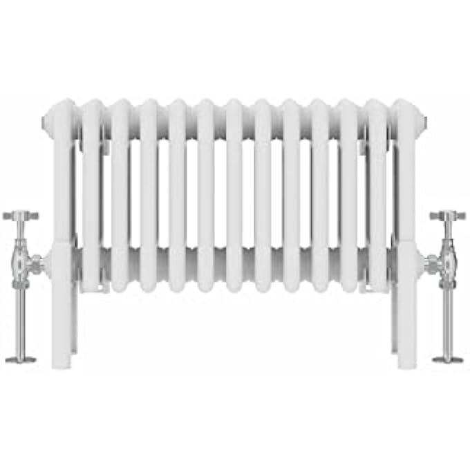 TRADITIONAL RADIATOR GLOSS WHITE CAST IRON 4 COLUMN HORIZONTAL CENTRAL HEATING BATHROOM RADIATORS 300X605MM - Image 3